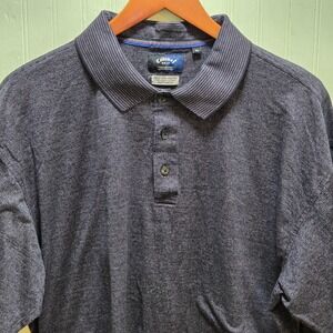 Callaway Golf Polo Shirt Mens XL Purple Stripe 100% Cotton Mercerized Top